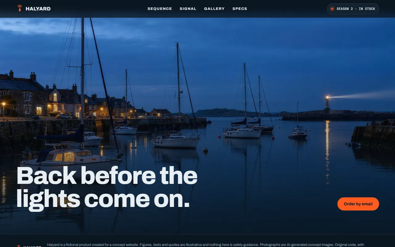 Screenshot of the Closing section of the Halyard site