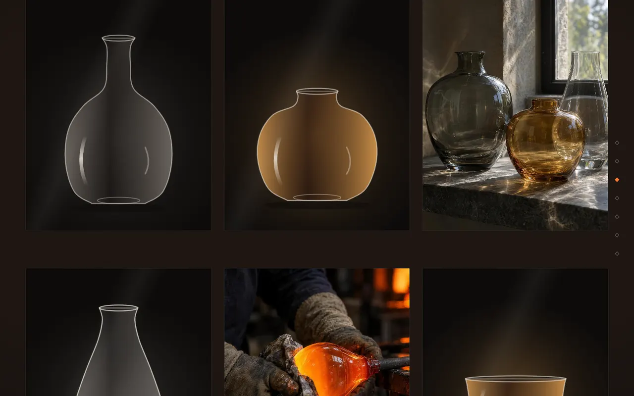 Screenshot of the Pieces section of the Cinder site