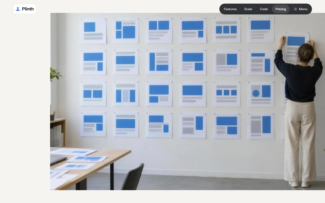 Screenshot of the Closing section of the Plinth site