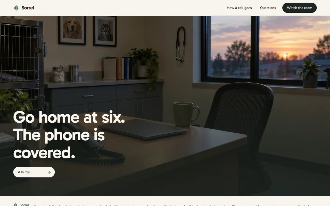 Screenshot of the Closing section of the Sorrel site