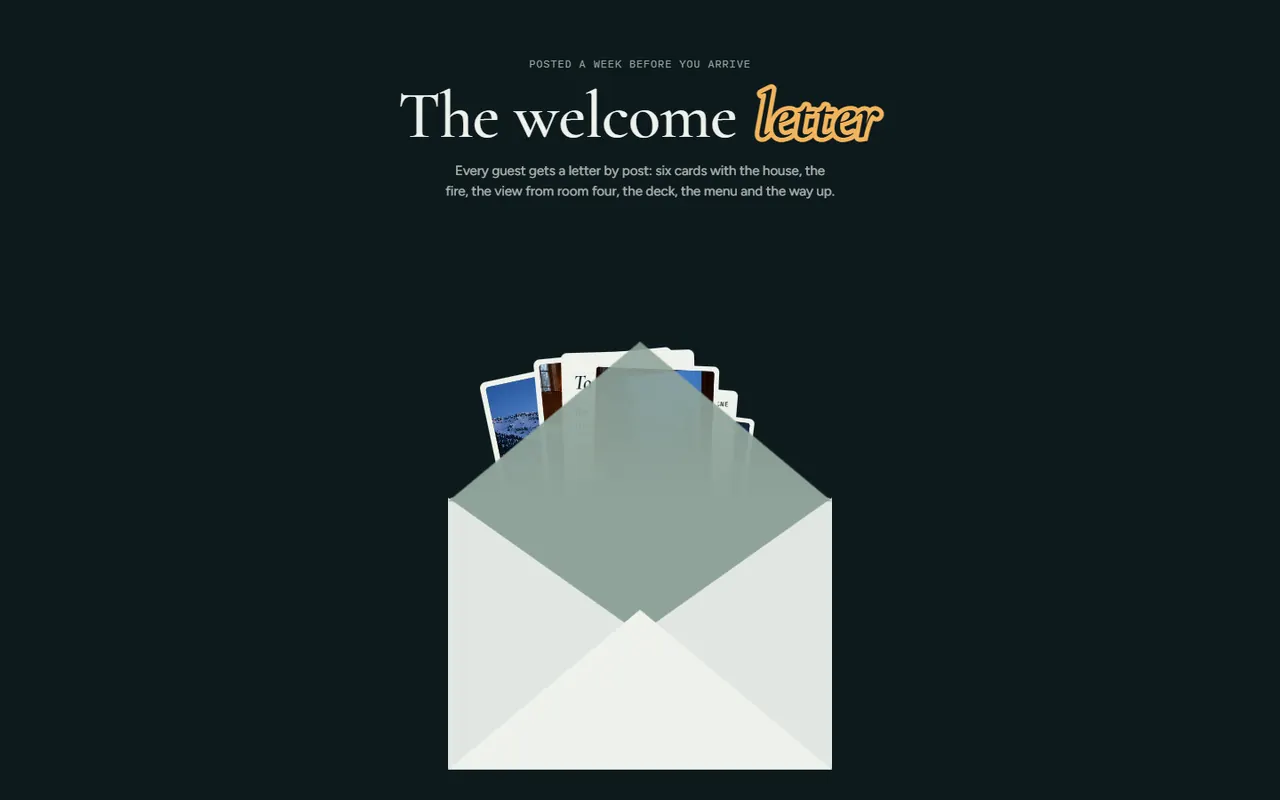 Screenshot of the The welcome letter section of the Ridgeline site