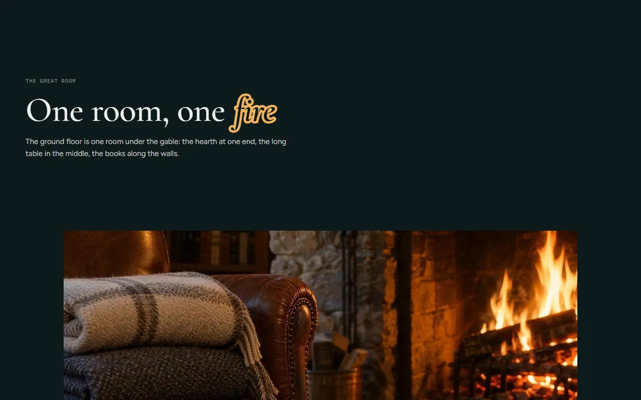 Screenshot of the The great room section of the Ridgeline site