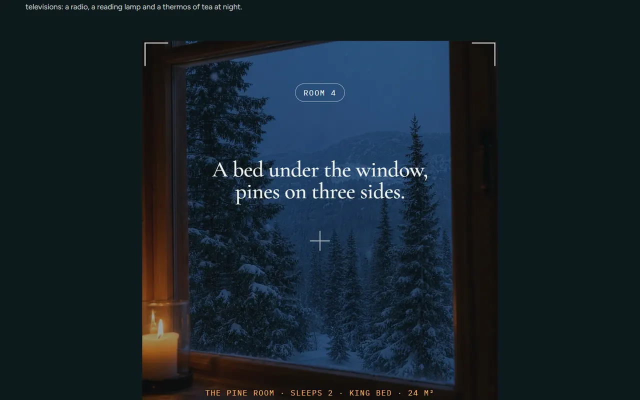 Screenshot of the Rooms section of the Ridgeline site