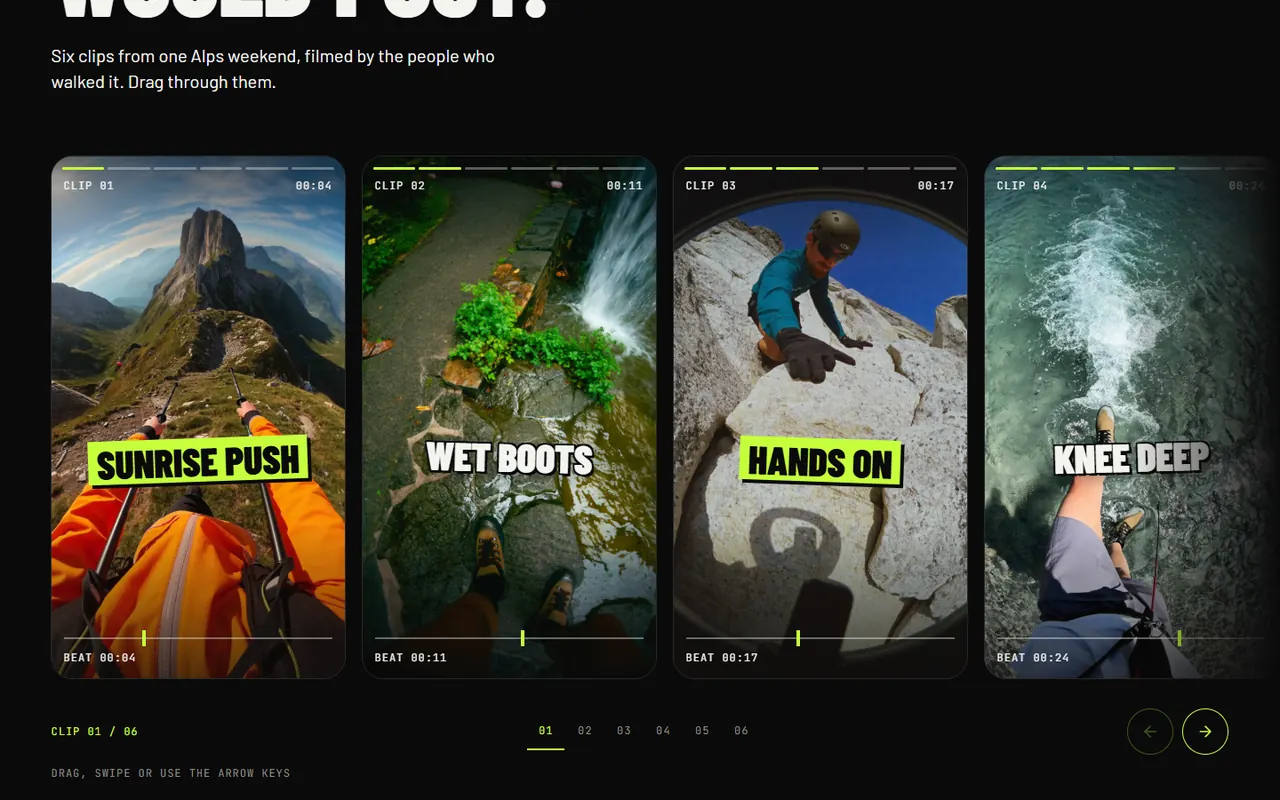 Screenshot of the The cut section of the Uphill site